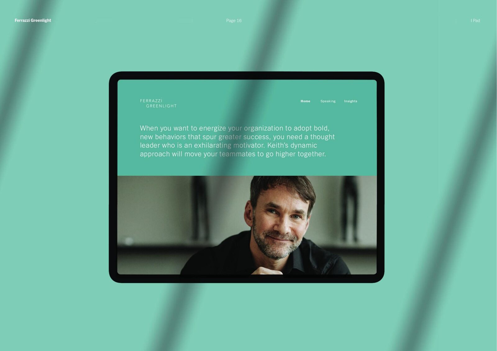 KeithFerrazzi.com redesign on tablet