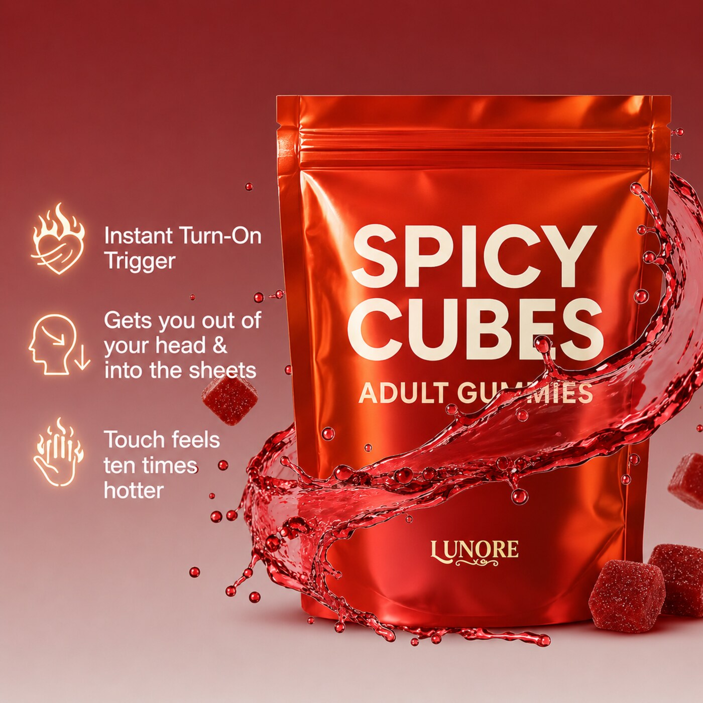 Lunore Spicy Cubes — product ad creative
